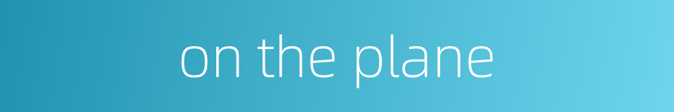 on the plane的同义词