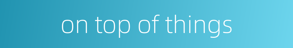 on top of things的同义词
