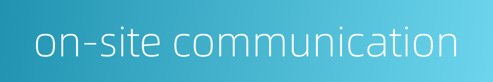 on-site communication的同义词