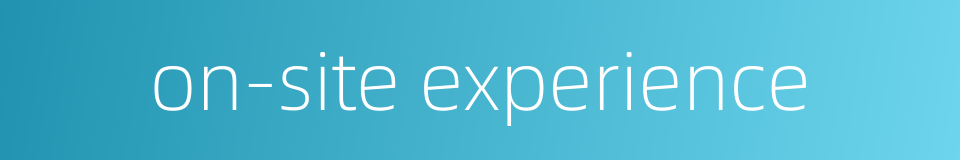 on-site experience的同义词