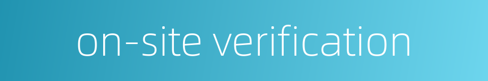 on-site verification的同义词