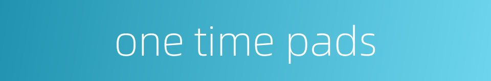one time pads的同义词