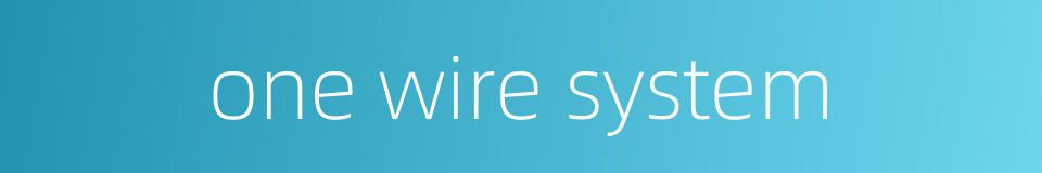 one wire system的同义词