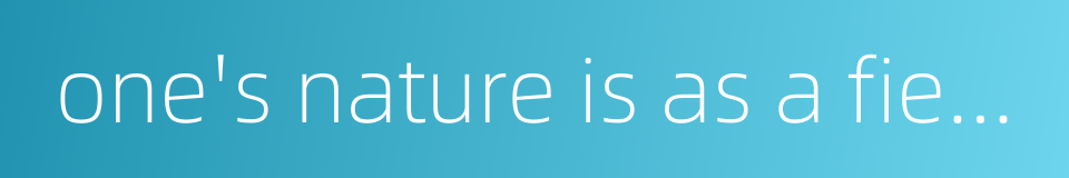 one's nature is as a fierce fire的同义词