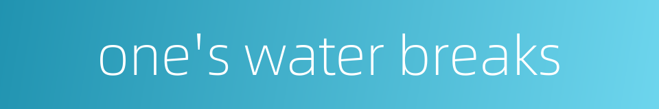 one's water breaks的同义词