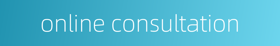 online consultation的同义词