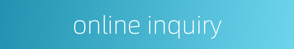 online inquiry的同义词