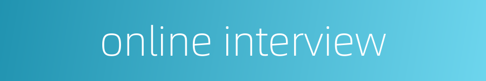 online interview的同义词