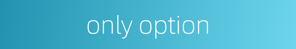 only option的同义词