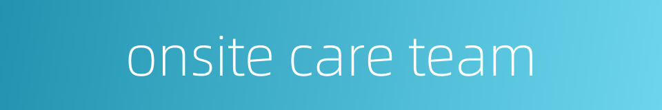onsite care team的同义词