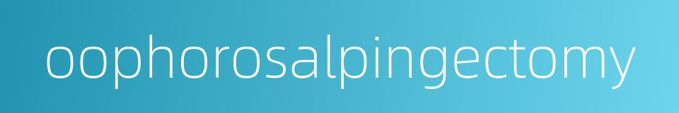 oophorosalpingectomy的同义词