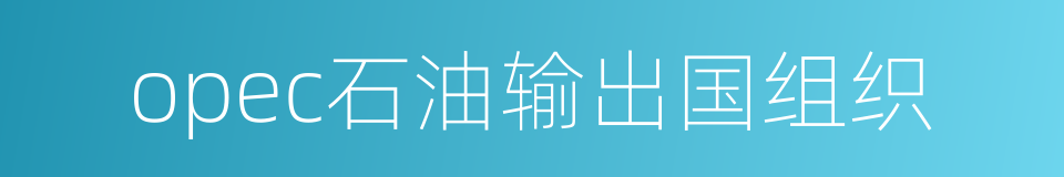 opec石油输出国组织的同义词