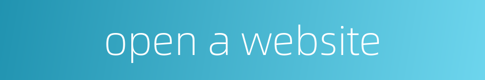 open a website的同义词