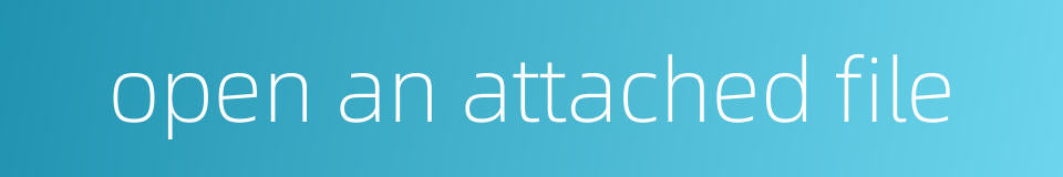 open an attached file的同义词