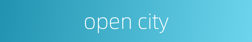 open city的同义词