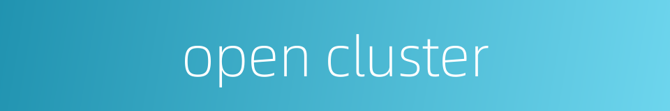open cluster的同义词