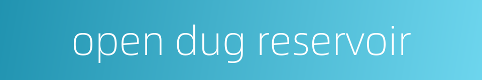 open dug reservoir的同义词