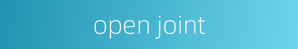 open joint的同义词