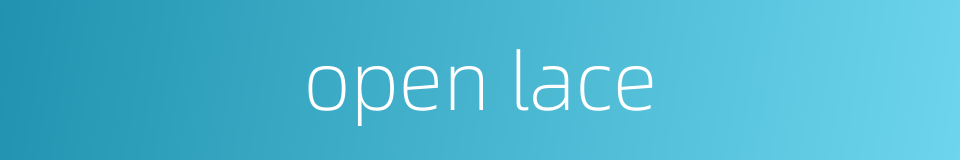 open lace的同义词