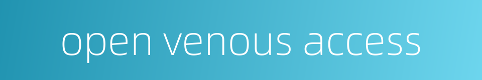 open venous access的同义词