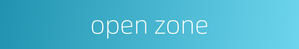 open zone的同义词