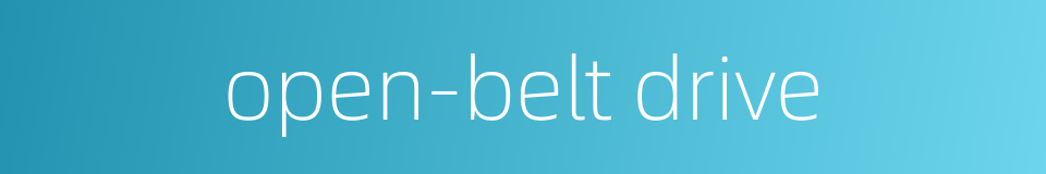 open-belt drive的同义词