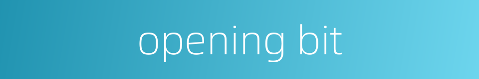 opening bit的同义词