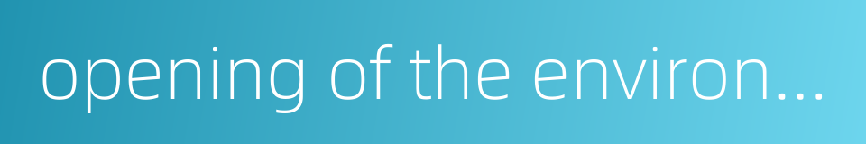 opening of the environmental information的同义词