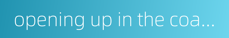 opening up in the coastal areas的同义词