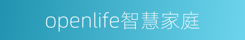 openlife智慧家庭的同义词