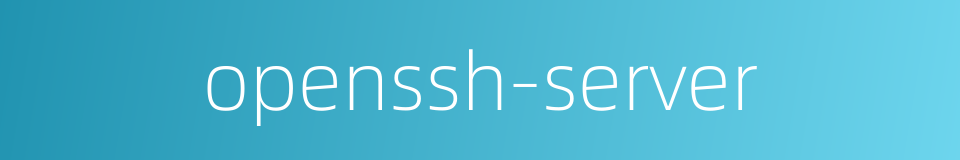 openssh-server的同义词