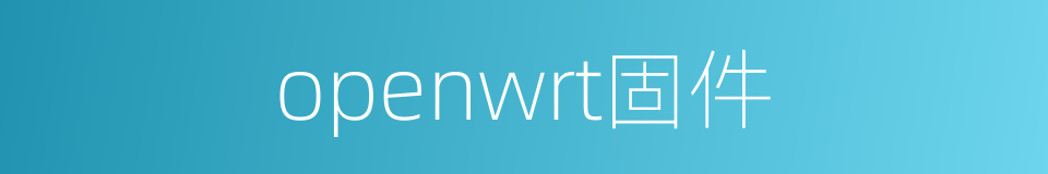 openwrt固件的同义词