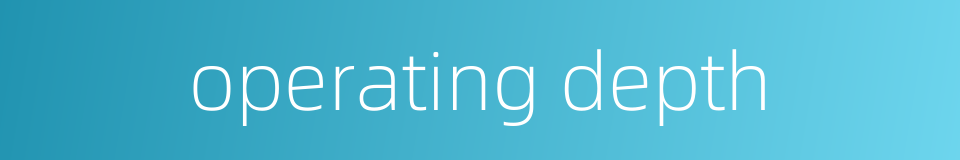 operating depth的同义词