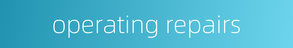 operating repairs的同义词