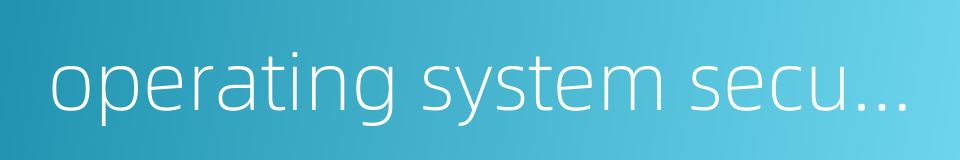 operating system security的同义词