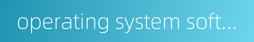 operating system software的同义词
