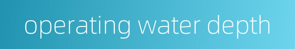 operating water depth的同义词
