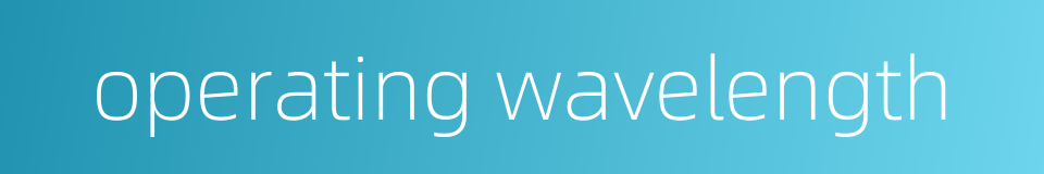 operating wavelength的同义词