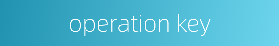 operation key的同义词