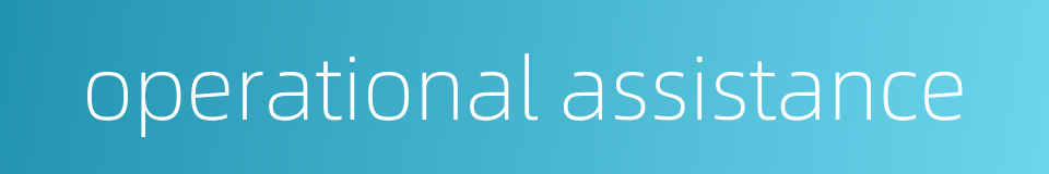 operational assistance的同义词