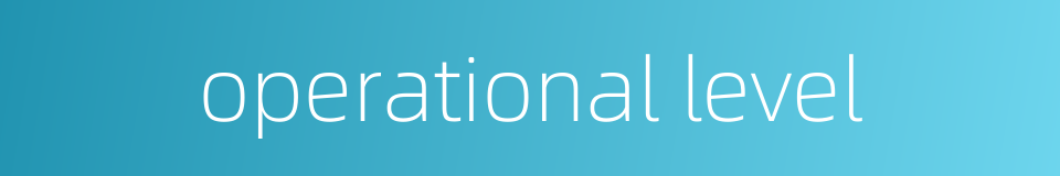 operational level的同义词
