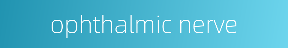 ophthalmic nerve的同义词