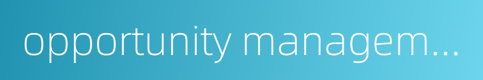 opportunity management的同义词