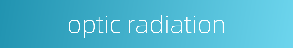 optic radiation的同义词