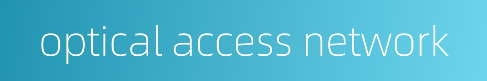 optical access network的同义词