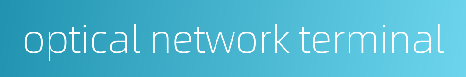 optical network terminal的同义词