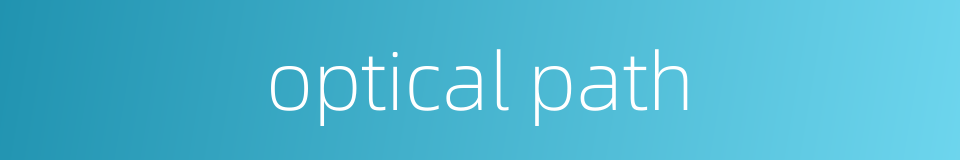 optical path的同义词