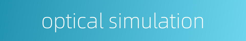 optical simulation的同义词