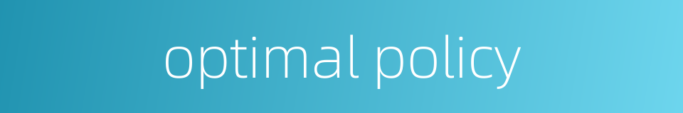 optimal policy的同义词