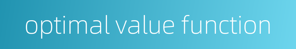 optimal value function的同义词